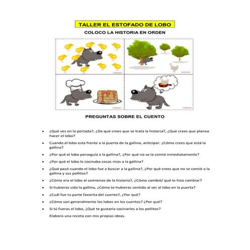 TALLER CUENTO EL ESTOFADO DE LOBO