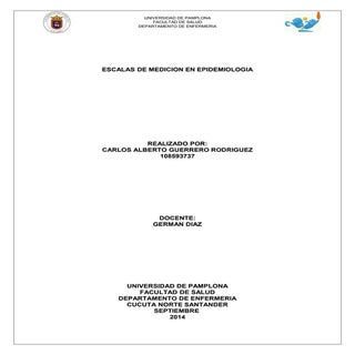 ESCALAS DE MEDICION EN EPIDEMIOLOGIA