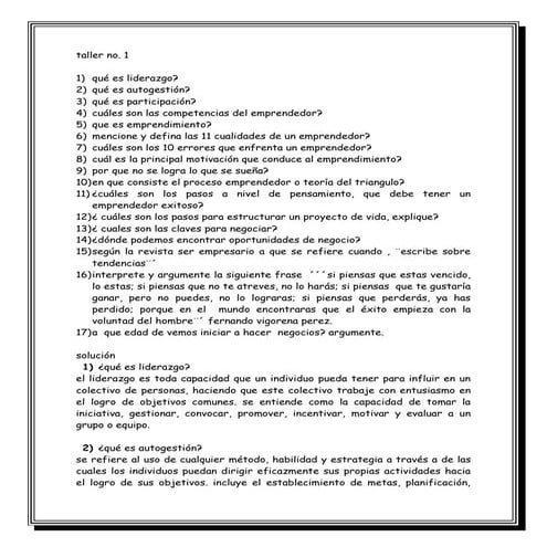 TALLERES DE EMPRENDIMIENTO