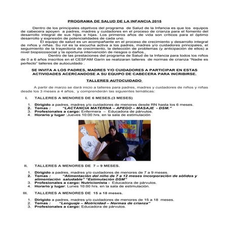 Talleres autocuidado 2015 para blog