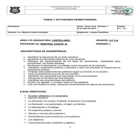 Talleres castellnao grado tercero primer periodo