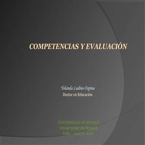 Taller Evaluación por competencias. Universidad de Boyacá