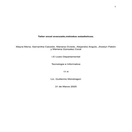 TALLER EXCEL AVANZADO, MÉTODOS ESTADÍSTICOS..pdf
