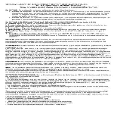 Taller grado once segundo período   cívica, democracia y constitución polític...