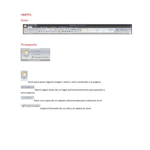 Iconos de la barra de insertar en microsoft word | DOCX