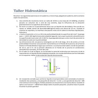 Taller hidrostática 