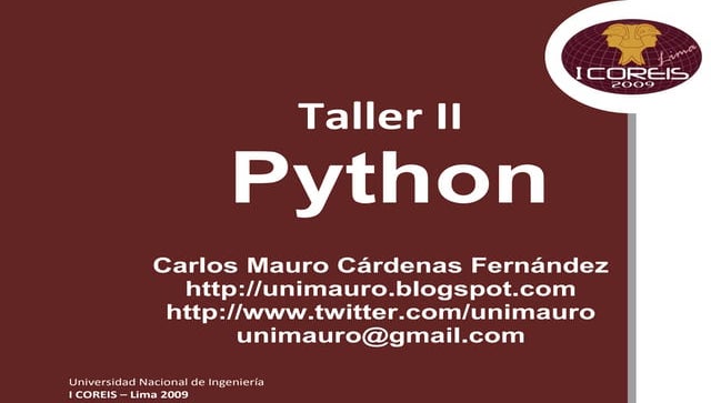 Taller II Coreis Python 13112009
