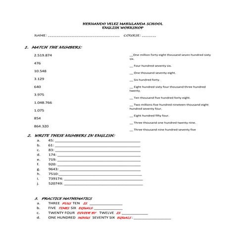 Taller inglés período 1