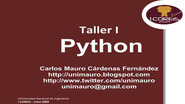 Taller I Coreis Python 10112009