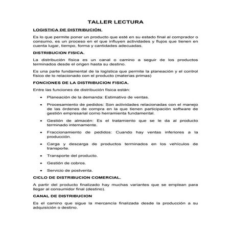 Taller lectura