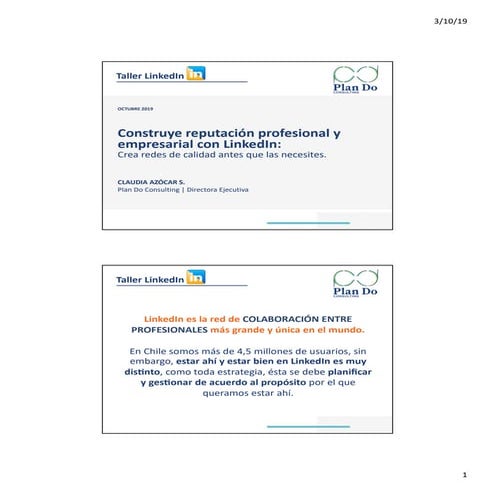Taller LinkedIn Octubre 2019