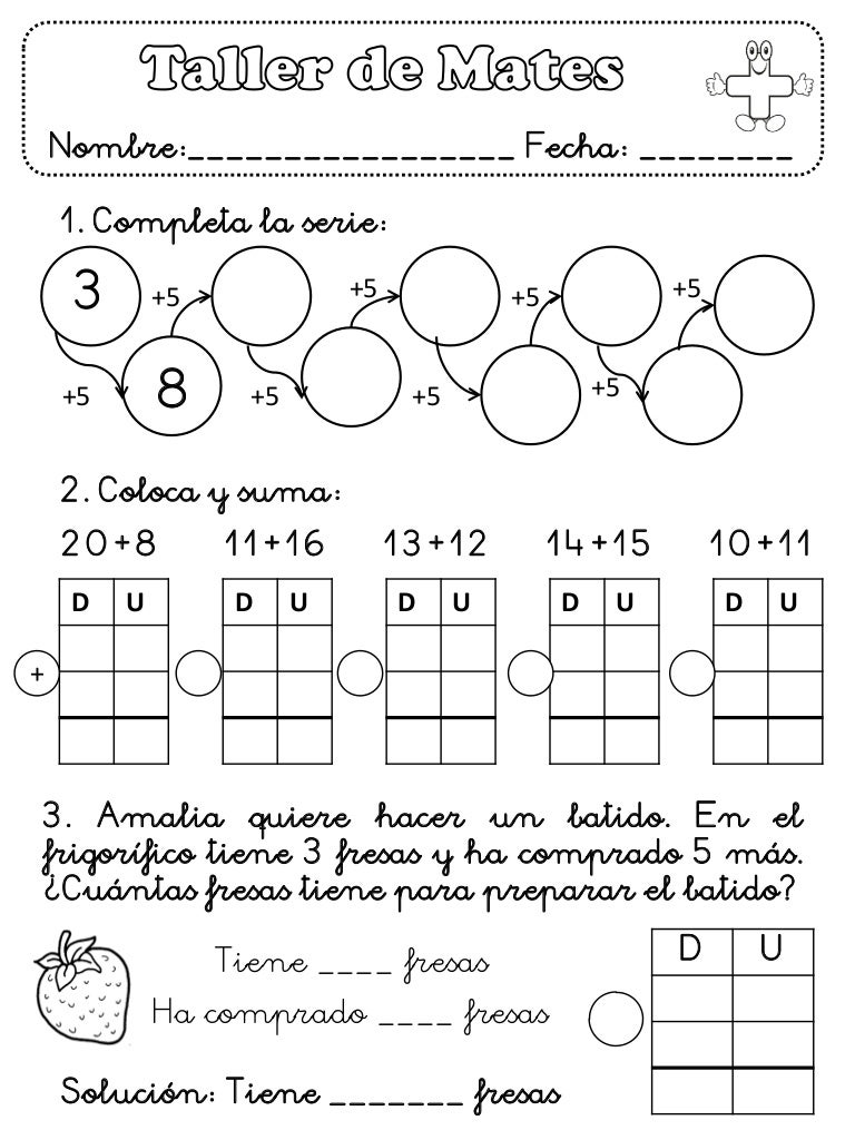 Ficha Matemáticas 1º Primaria