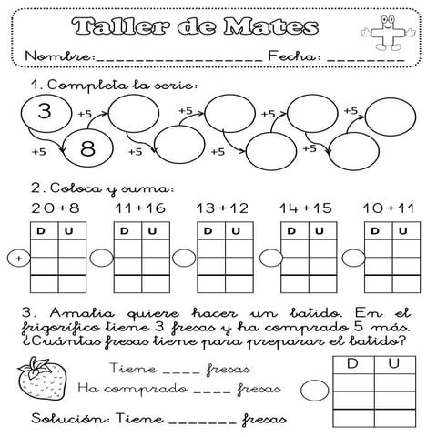 Ficha Matemáticas 1º Primaria
