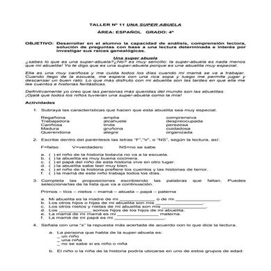 Taller n° 11 la super abuela