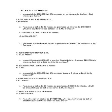 Taller Nº 1 De Interes