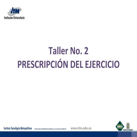Taller n° 2 prescripcion del ejercico