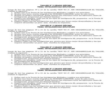 Taller nº 3 grado décimo inteligencias múltiples