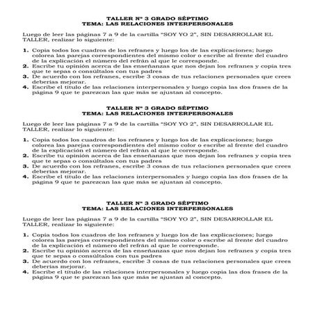 Taller nº 3 grado séptimo