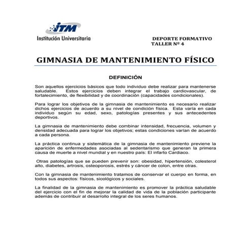 Taller nº 4 gimnasia de mantenimiento