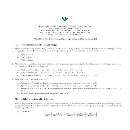 Taller N°6 InterpolacióN Feb Jun2009