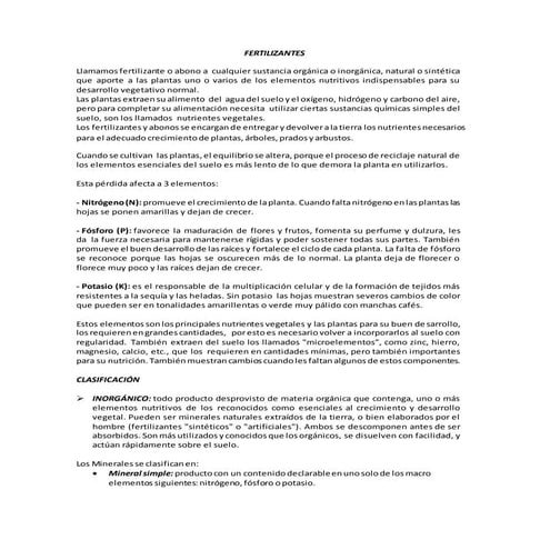 Taller no 2 fertilizantes