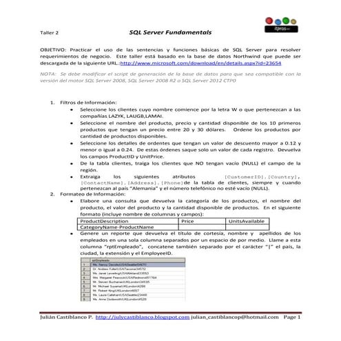 Taller Básico Sentencias SQL 