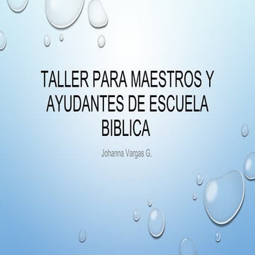 Taller para maestros y ayudantes de escuela biblica