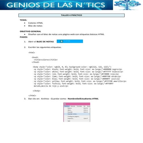 Taller practico 4 html