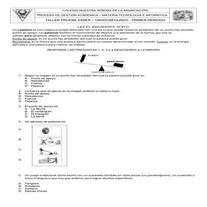 Taller Tecnología e Informática Grado primero de primaria. | PDF
