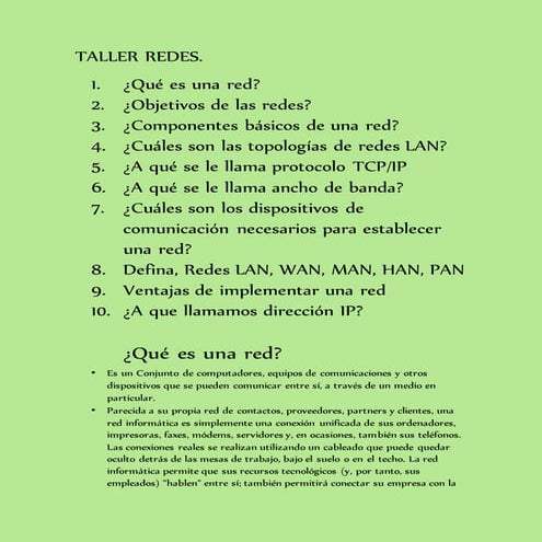 Taller redes