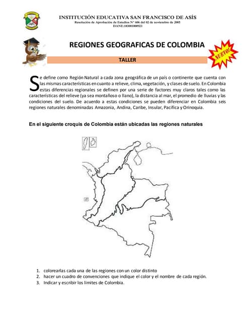 Guia 3 regiones naturales de colombia | PDF