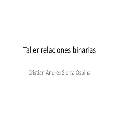 Taller relaciones binarias
