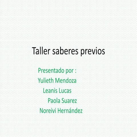 Taller saberes previos