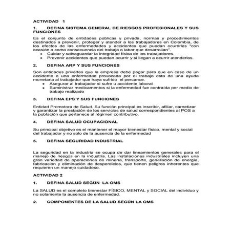 Taller salud ocupacional