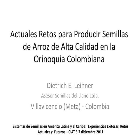 Taller semillas 2011 Dietrich E. Leihner