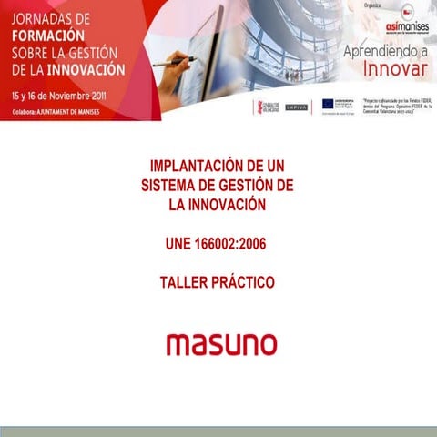 Taller sistemas de gestión de la innovación