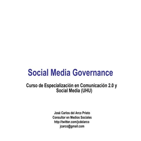 Taller Social Media Governance