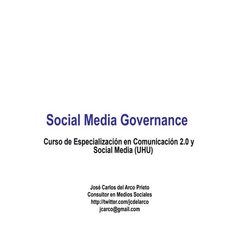 Social Media Governance