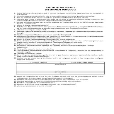Taller tecno repaso grado 8
