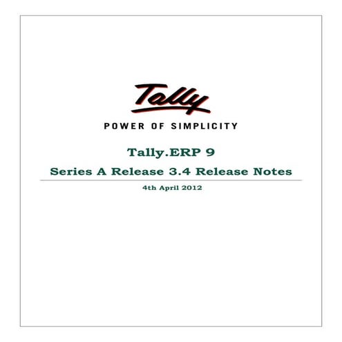 Tally.erp 9 release notes