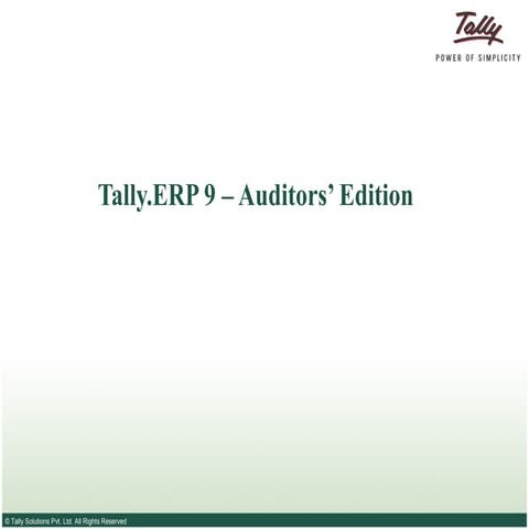 Tally.erp 9   auditors edition