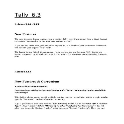 Tally  6.3