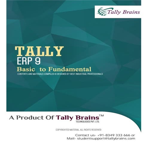 Tally.ERP 9 book by Tally Brains (Technobrains Education Pvt. Ltd.)