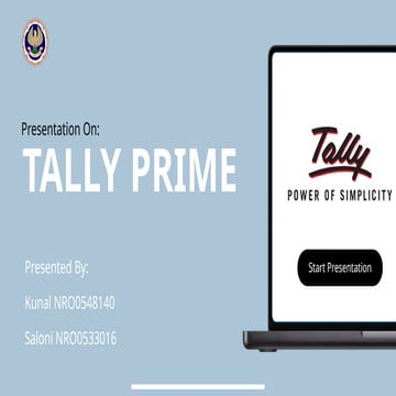 Tally Prime Powerpoint For CA ITT training