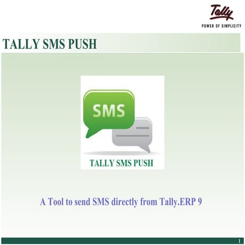 Tally SMS Module for invoice and Receipt | PDF