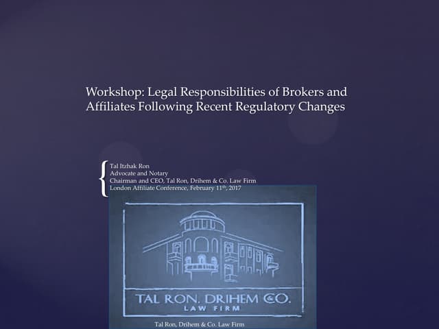 Tal ron drihem and co - LAC 2017 - Clarifying the situation: Legal responsibi...