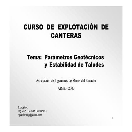 Parametros Geotecnicos y Estabilidad de Taludes
