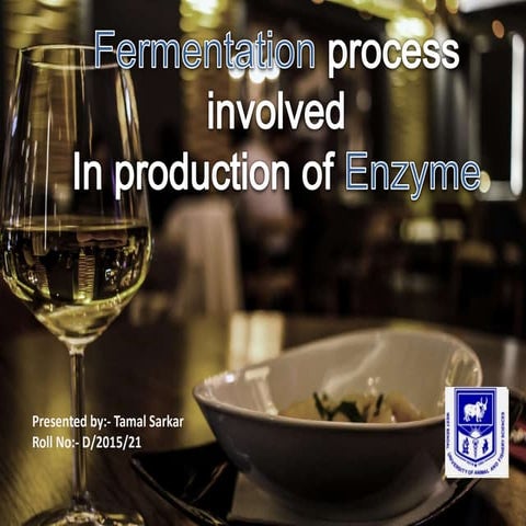 Fermentation process involved in enzyme production. 