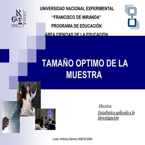 Tamaño optimo de la muestra