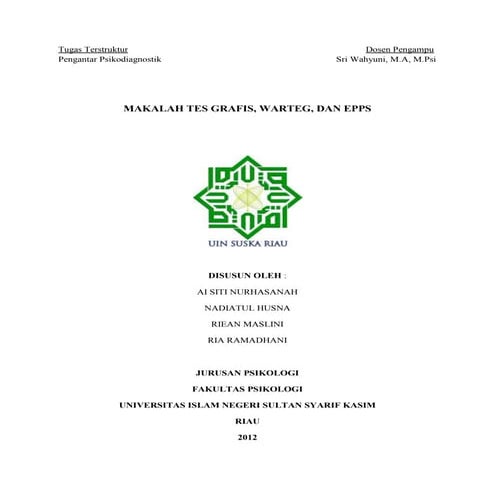 Alat tes rmib lengkap dengan skoring rmib | PDF